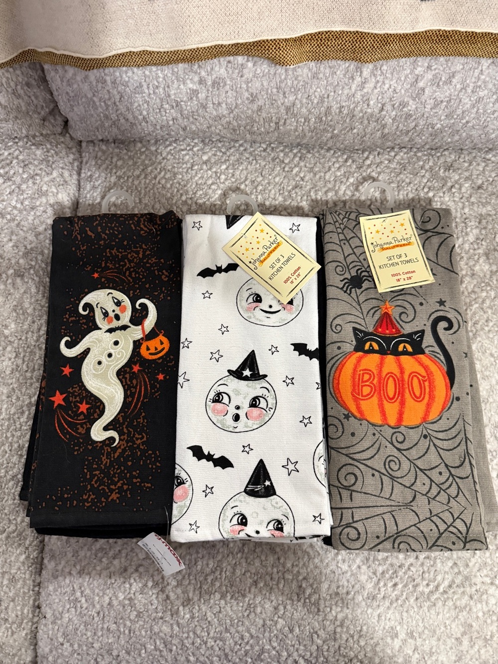 Lot of 3 Johanna Parker Halloween Kitchen Towel Sets